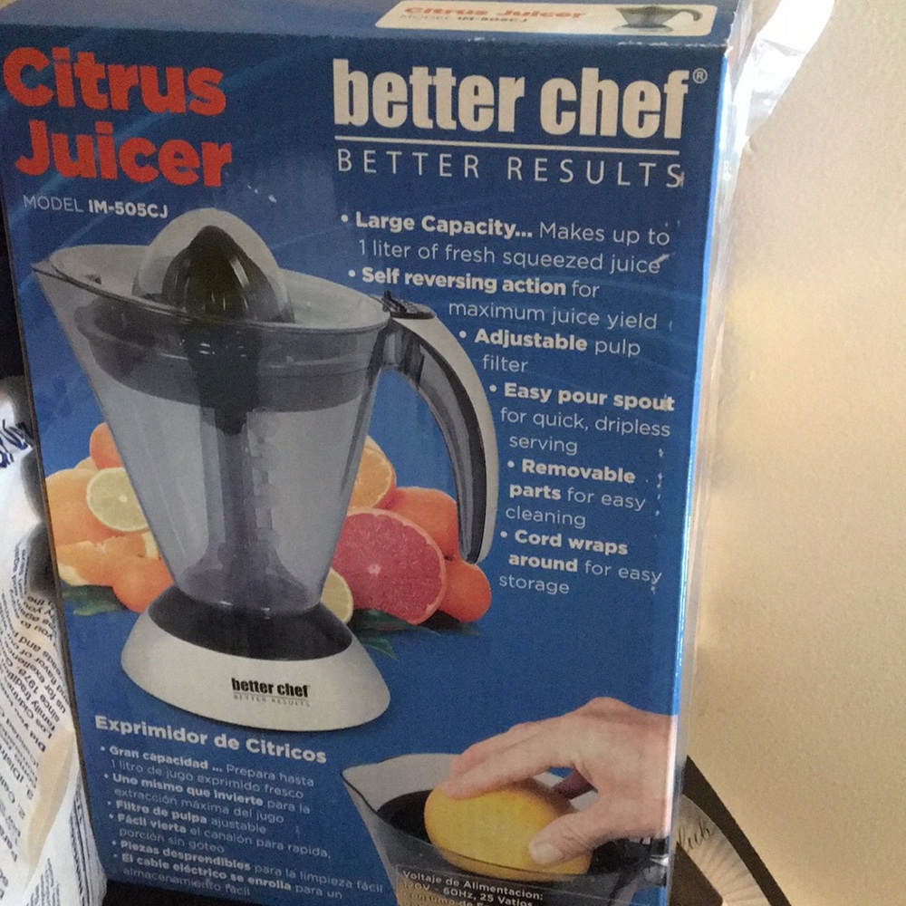 New Better Chef 1 liter Citrus Juicer Easy Pour